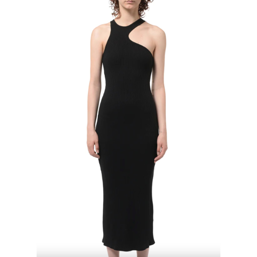 Simon Miller Mawga Black Ribbed Midi Dress - Picture 5 of 12